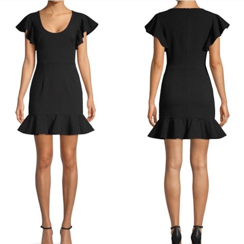 NWT Black Halo Lynn Mini Dress flutter sleeve